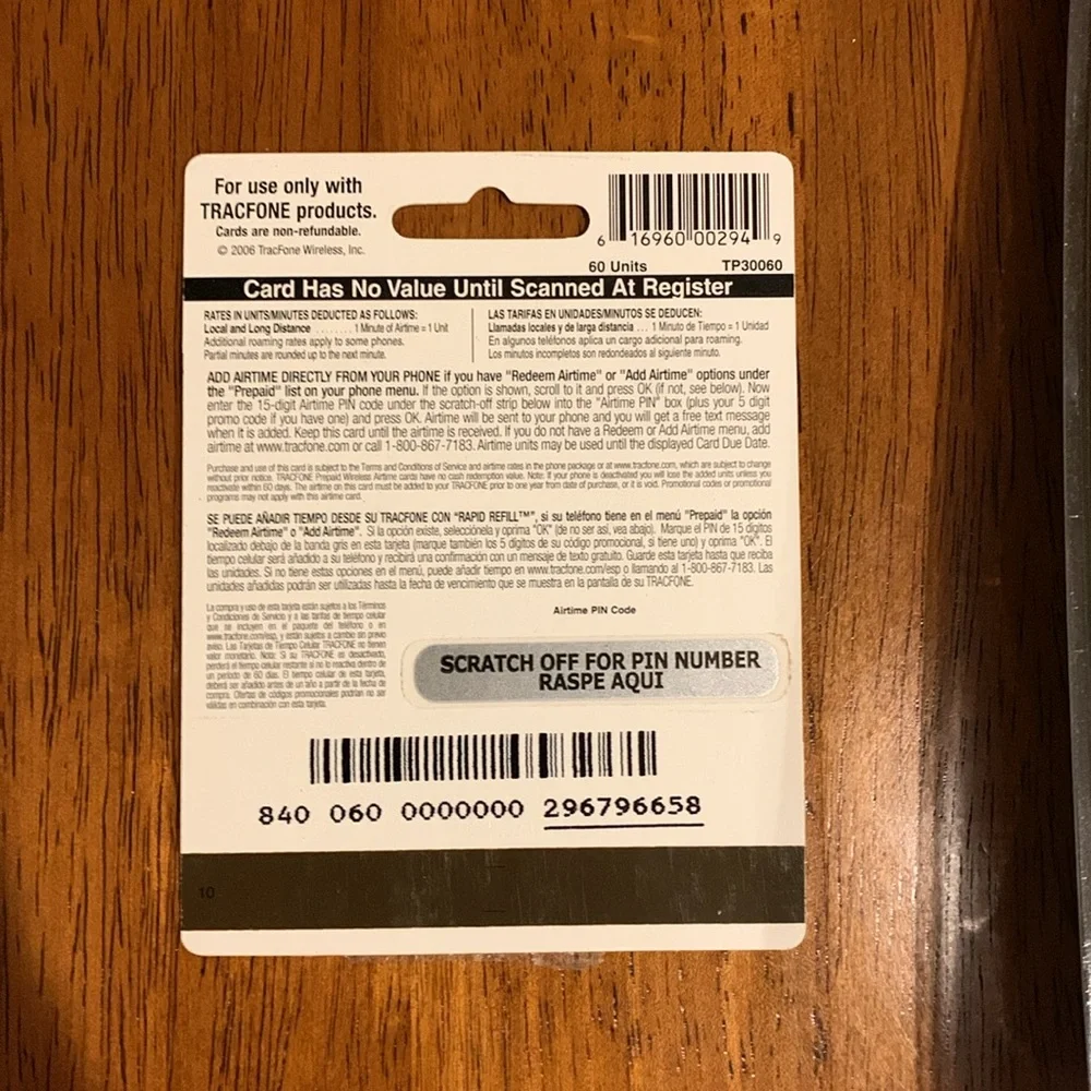 NWT Motorola Prepaid Cell Phone - Black and Prepaid 60 Units Airtime